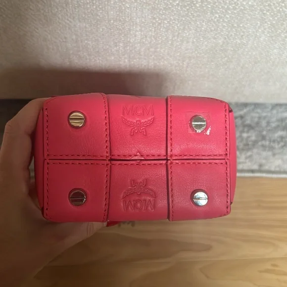 MCM  Calfskin Ottomar Monogram Mini Soft Berlin Crossbody Teaberry - Picture 6 of 7